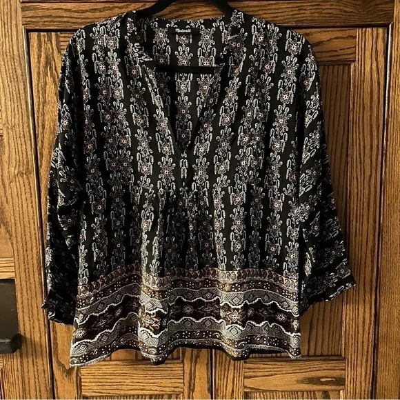 Madewell | Silk Boheme Popover Peplum Tunic Shirt in Burnished Floral | small - Picture 4 of 6